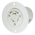 Hubbell Wiring Device-Kellems Locking Devices, Twist-Lock®, Industrial, Flanged Receptacle, 15A 277V AC, 2-Pole 3-Wire Grounding, L7-15R, Screw Terminal, White HBL4785C